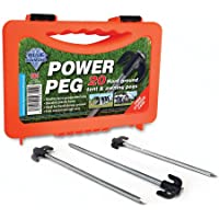 Estacas POWER Pegs de Blue Diamond para suelos duros de tienda y toldo- 20 unidades con caja de almacenamiento de…